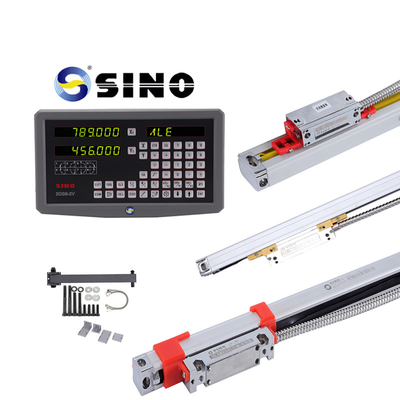 SINO SDS6-2V DRO 2 محور القراءة الرقمية مع مجموعات LED المعدنية اثنين من حكام التشفير الخطي لجهاز طحن الدوارة
