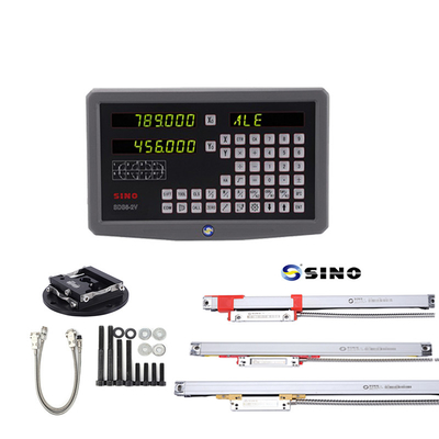 قراءة رقمية 2 محور SINO SDS6-2V DRO مع مجموعات LED المعدنية حاكمين خطيين لآلات الطحن