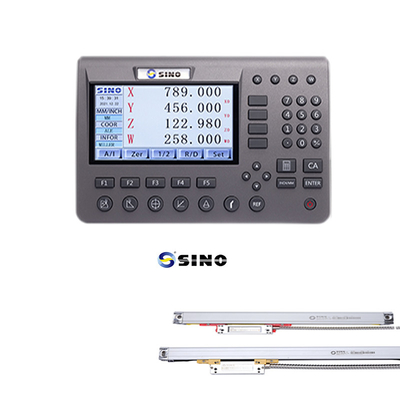 SINO 4 محور نظام القراءة الرقمية SINO SDS200 DRO LCD المعدنية مع مجموعة رمزية خطية لآلات الطحن